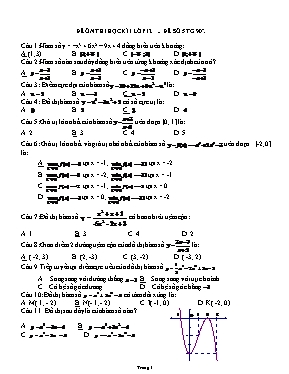 Bộ đề ôn thi học kỳ I môn Toán Lớp 12